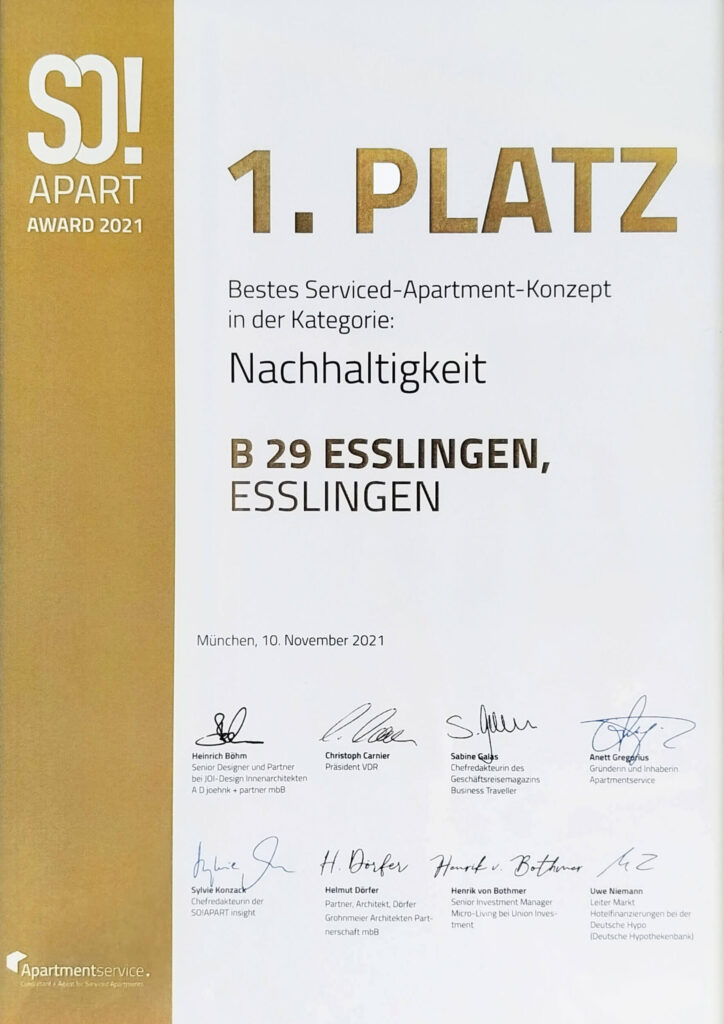 Auszeichnung SOAPART Nachhaltigkeit